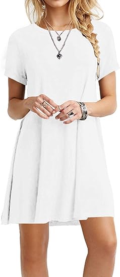 EXIER Casual Short Sleeve T-Shirt Dress