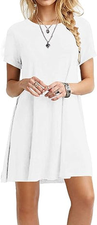 EXIER Casual Short Sleeve T-Shirt Dress