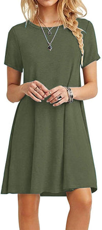 EXIER Casual Short Sleeve T-Shirt Dress